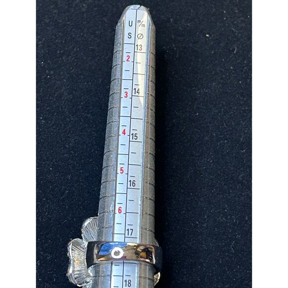 Lia Sophia Blooming Ring Black Dahlia Flower Rhinestone Statement Cocktail Sz 7 - Picture 4 of 6